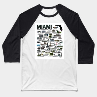 Miami Florida Map Baseball T-Shirt